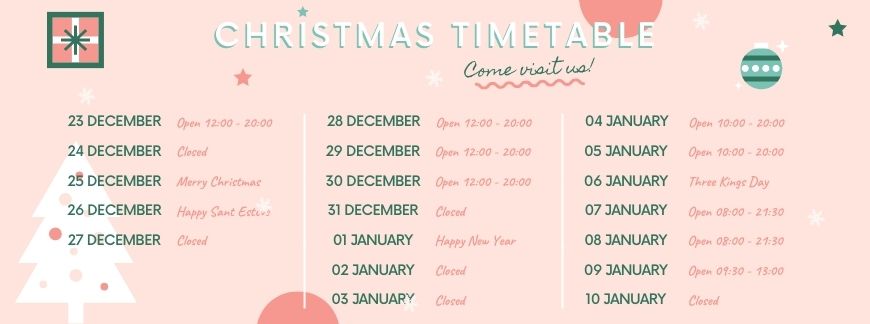 Christmas timetable 2020 | Oxford House Barcelona