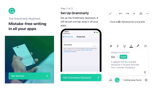 Grammarly - 8 of the best apps for learning English | Oxford House Barcelona