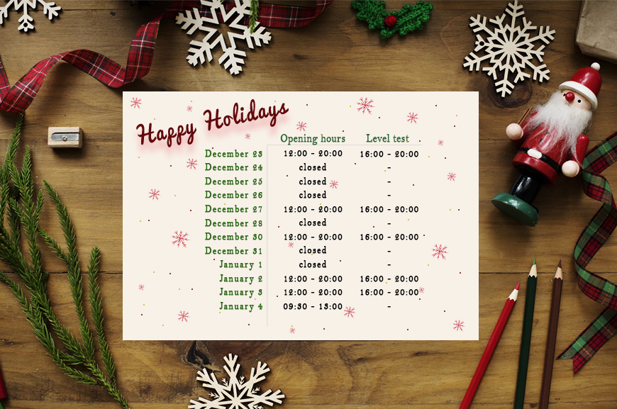 Christmas opening hours 2019/20 | Oxford House Barcelona