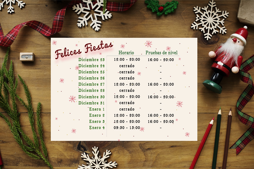 Horario de Navidad 19/20 | Oxford House Barcelona