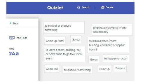 how to search a page in quizlet app